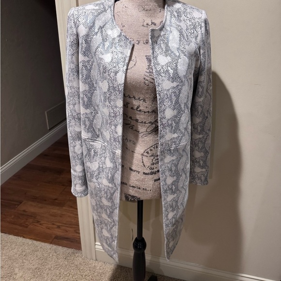 Chico's Gray and White Python Print Cardigan - Picture 9 of 12